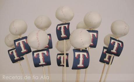 Baseball cake pops