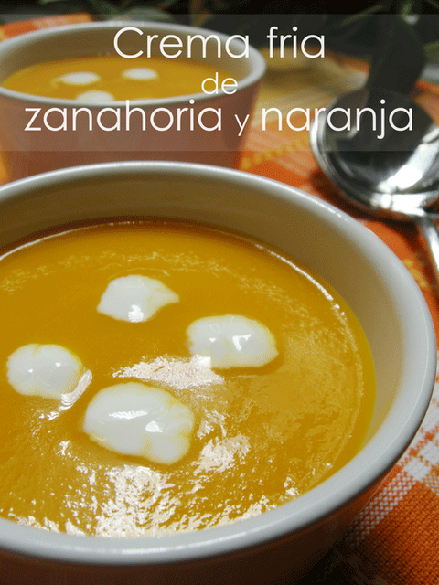 Crema fría de zanahoria y naranja