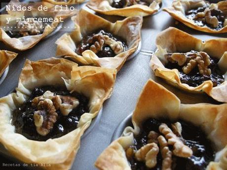 Nidos de filo y mincemeat