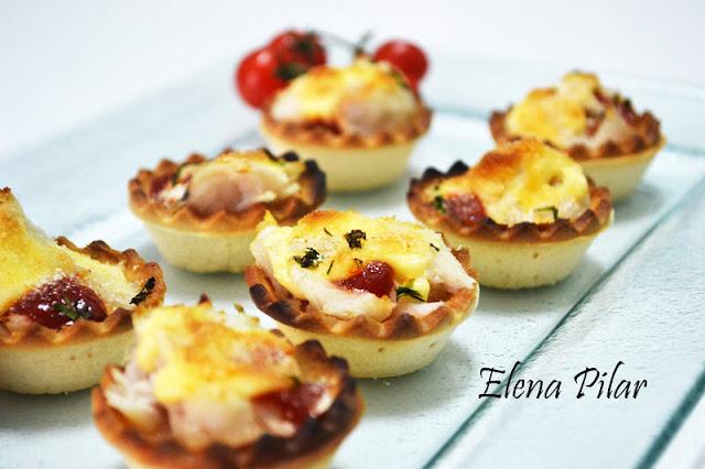 Canapés de Merluza con gratinado muy crujiente