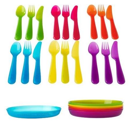 Kalas Kalas, vajilla infantil a puro color de Ikea