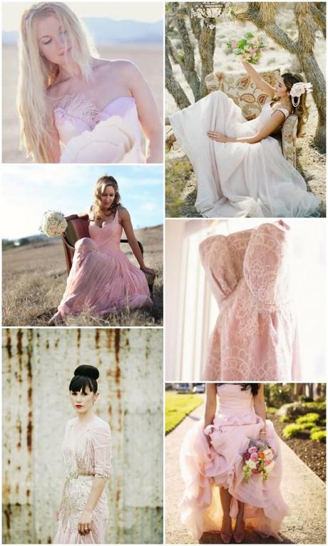 Pink bridal gowns