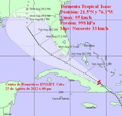 Tormenta Tropical Isaac salió de tierra cubana y mantiene intensas lluvias en la Isla