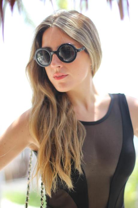 A dress with transparencies by fashion blogger Mónica Sors, Mexico