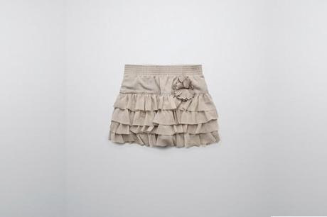 falda de gasa en beige 