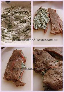 Filetes rellenos de espinacas y queso