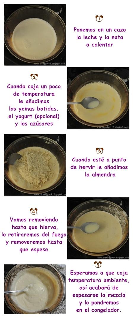 Receta: helado cremoso de almendra