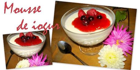 Mousse de yogur con frambuesa