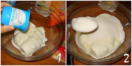 Mousse de yogur con frambuesa