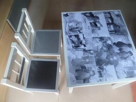 Ikea hack: La mesa lack de los peques de Mónica forrada con un cuento