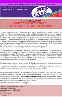 Invitación al Conversatorio: Política Feminista en Chile. Revisando algunos de sus Nudos