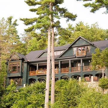 Porch-Lined Lake-Side Exterior