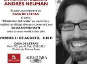 Recomendaciones Andrés Neuman estará Casa Letras