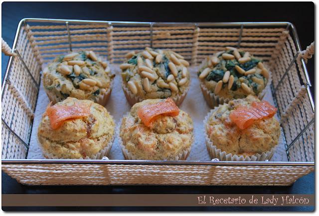 Muffins salados de espinacas y salmón