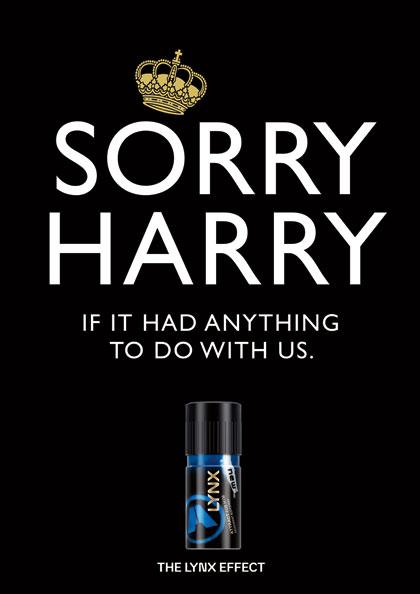 Lynx says 'sorry' to Prince Harry