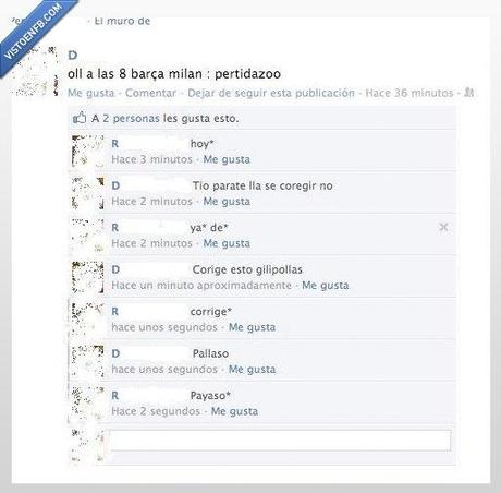 Errores ortográficos en Facebook