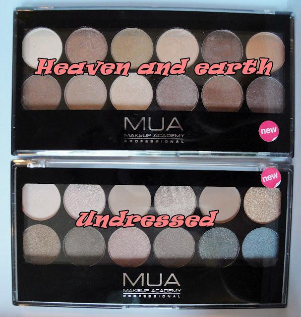 MUA Nude Palettes; Heaven and earth VS Undressed (vs Urban Decay Naked palette)