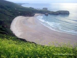 Playa de Torimbia en Llanes: en bajamar