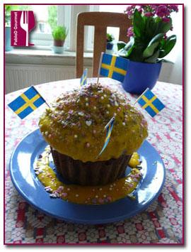 Muffin sueco de remolacha y azafrán “gigante”