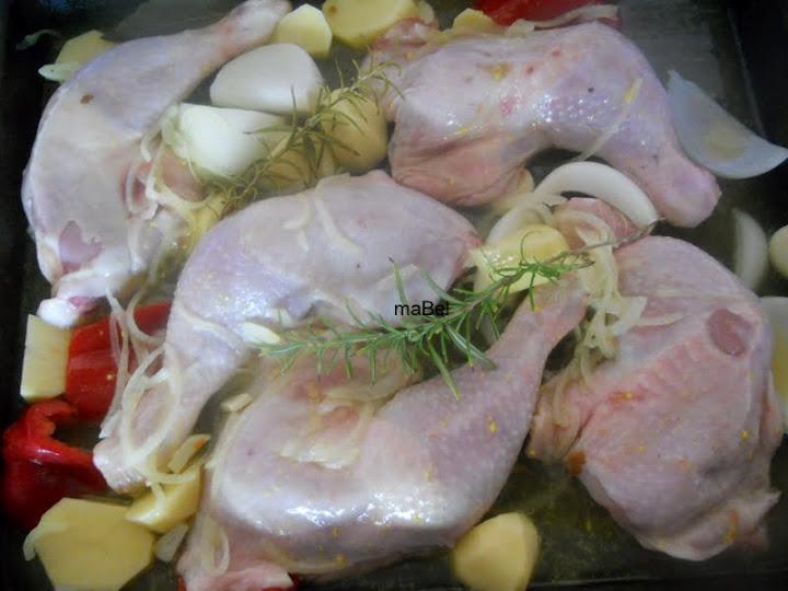Pollo al horno con verduras