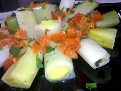 Ensalada de puerros al limón