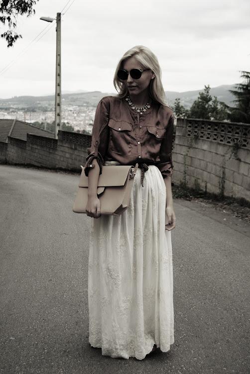 Long White Skirt.
