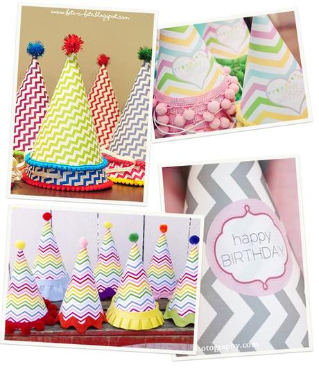 chevron-gorros Tendencias: chevron en fiestas