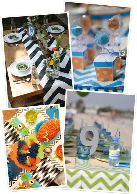 chevron-manteles Tendencias: chevron en fiestas