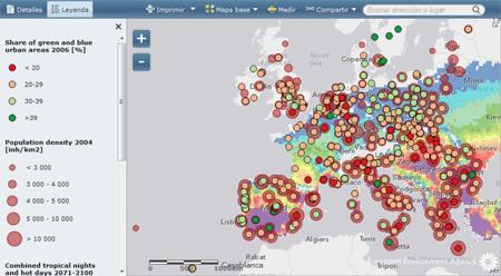 Vulnerabilidad de las ciudades europeas a los impactos climáticos (mapas)