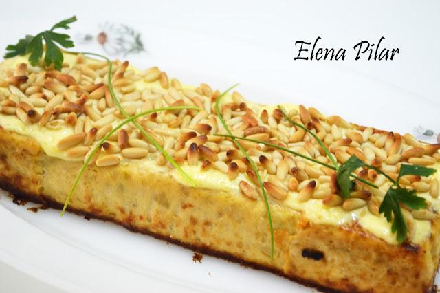 Pastel de Calabacín con gratinado de Piñones (Thermomix)