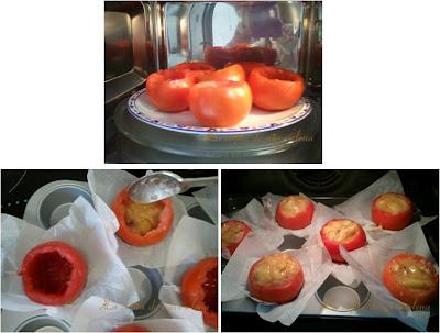 Tomates rellenos de tortilla de patata