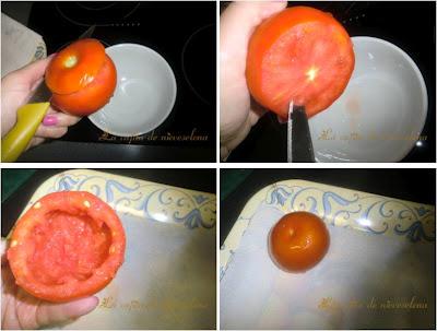 Tomates rellenos de tortilla de patata