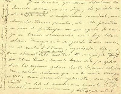 Carta manuscrita de Esteban Canal a Jorge Boisset, parte 2