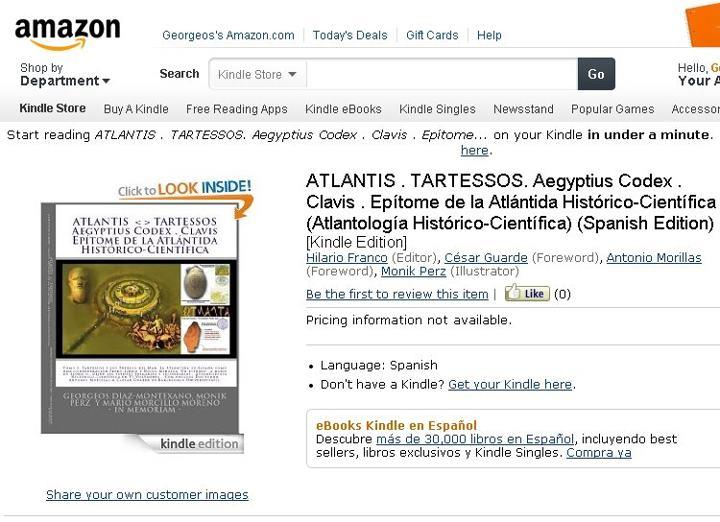 El libro sobre la Atlántida y Tartessos de Georgeos Díaz-Montexano entre los primeros puestos de los más vendidos en Amazon.