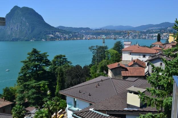 Lago Lugano y su precioso color verde, Suiza