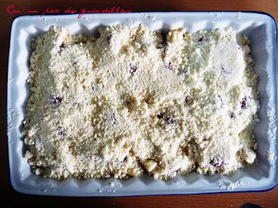 Crumble de manzana y frambuesas
