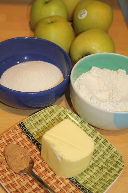 Crumble de manzana y frambuesas