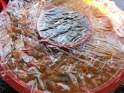 Corona de pisto y gambas