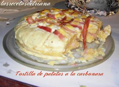 Tortilla de patatas a la carbonara