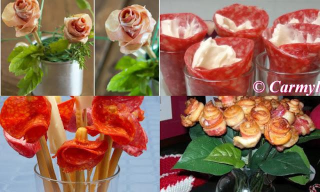 Centros comestible con embutidos y quesos