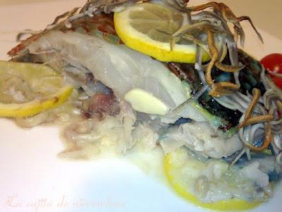 Maragota asada con gulas al limón