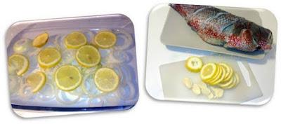 Maragota asada con gulas al limón