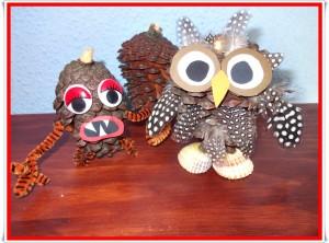 Manualidades con piñas.