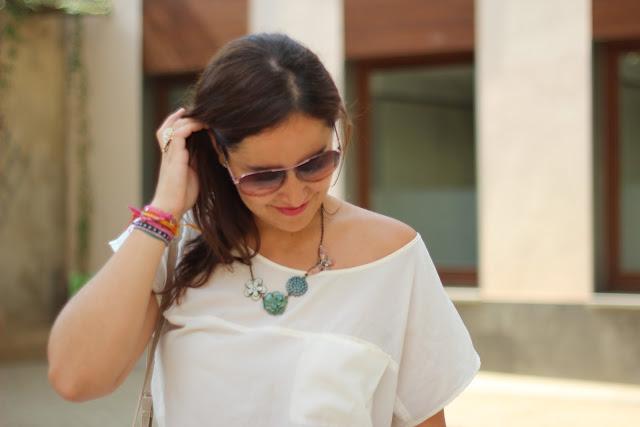 White and Electric blue