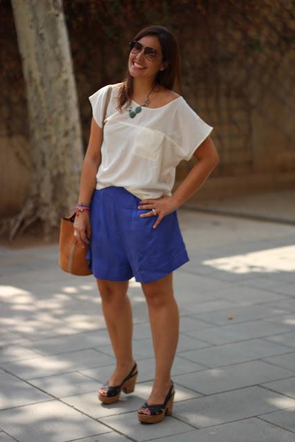 White and Electric blue