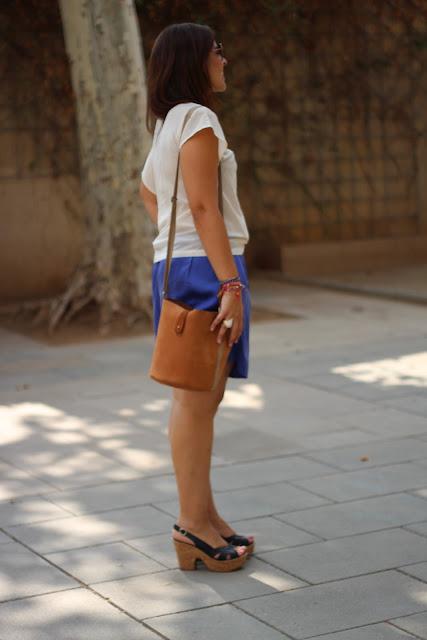 White and Electric blue