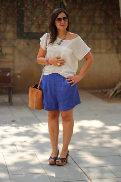 White and Electric blue