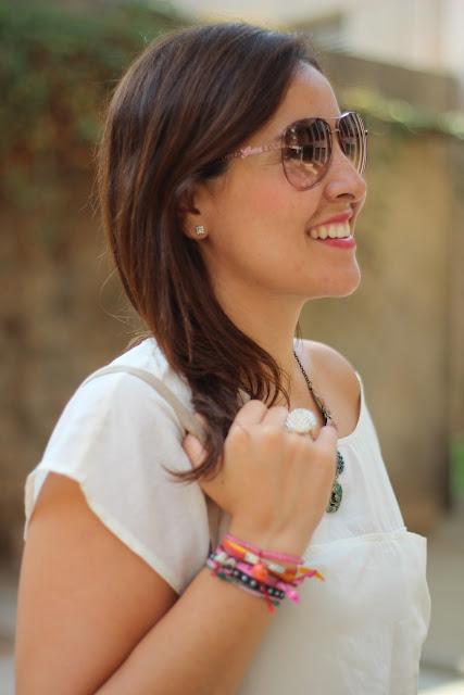 White and Electric blue