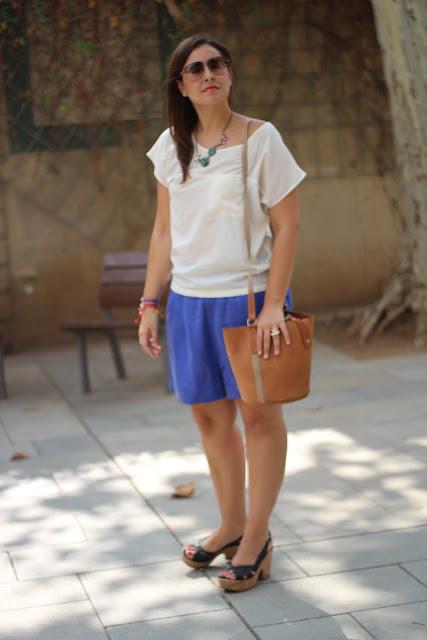 White and Electric blue