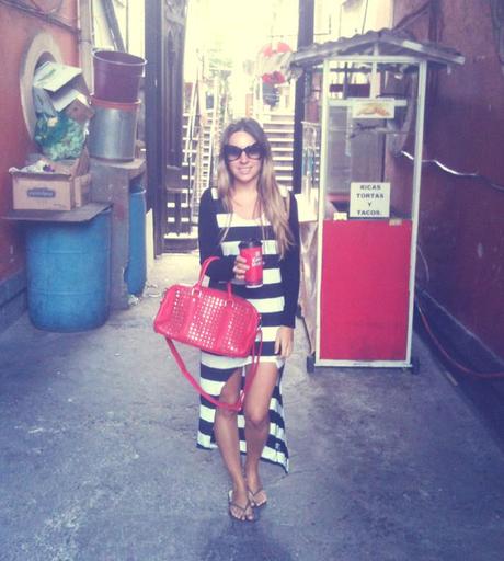 striped dress fashion blogger